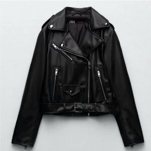 Zara | Black Faux Leather Jacket